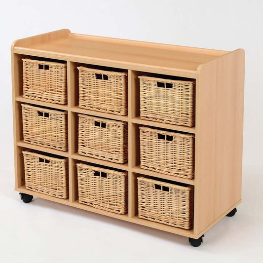 9 Deep Storage Unit With Willow Baskets