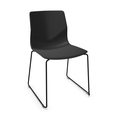 FourSure® 88 polypropylene skid frame stacking chair