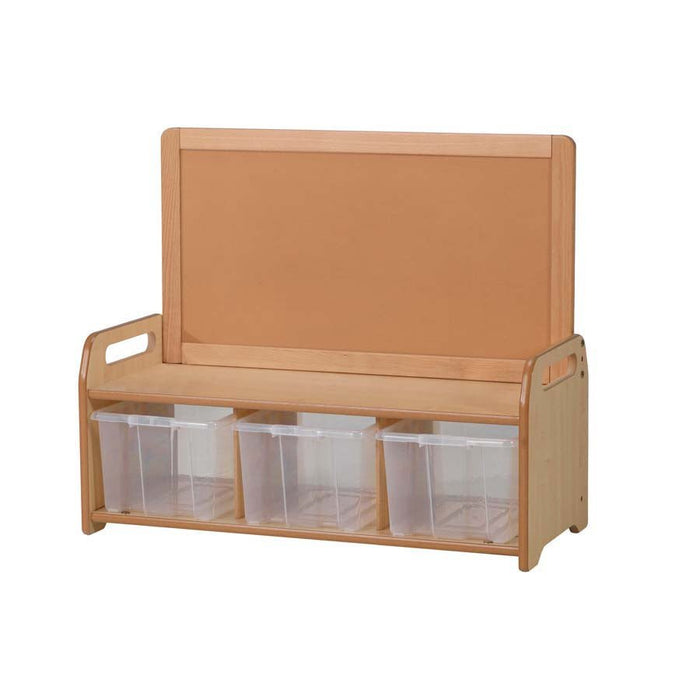 Low Display Storage Unit With 3 Clear Tubs