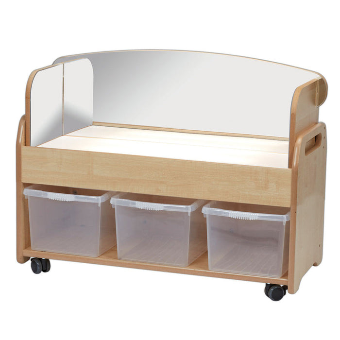 Low Level Light Box Trolley Plus Mirror Surround