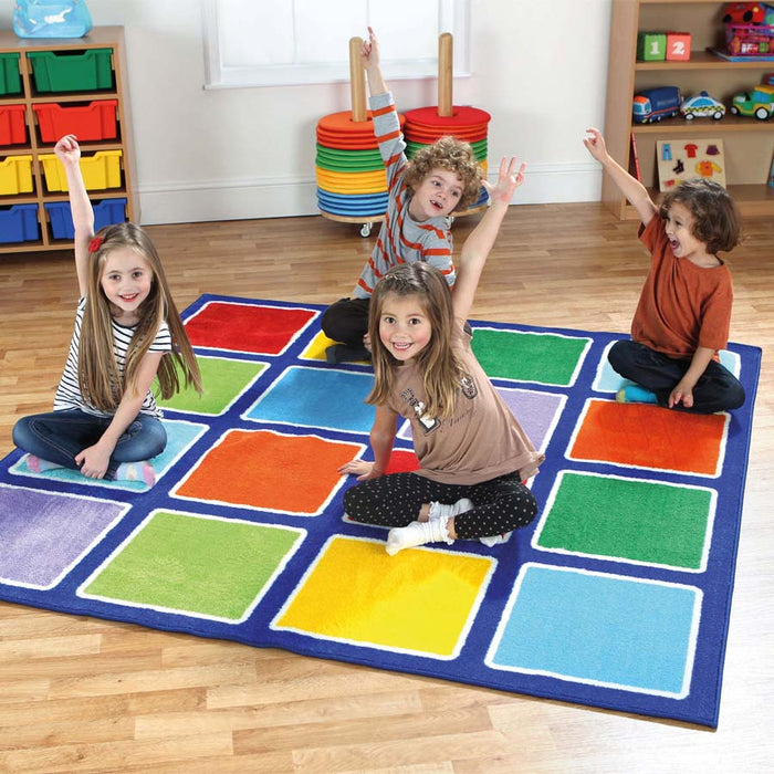 Rainbow Squares Placement Carpet