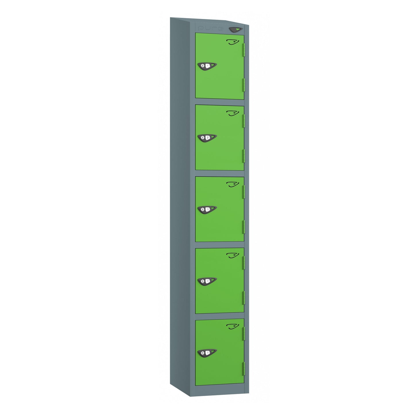 Pure Prime 5 Door Sloping Top Locker H1950/1800xW300xD450mm