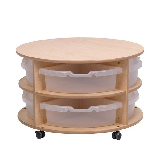 Millhouse Low Level Circular Storage Unit With 8 Clear Tubs