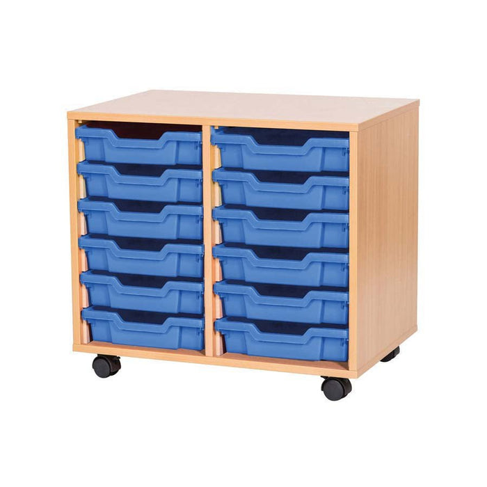 Smart Storage Open 12 Tray Double Mobile Unit