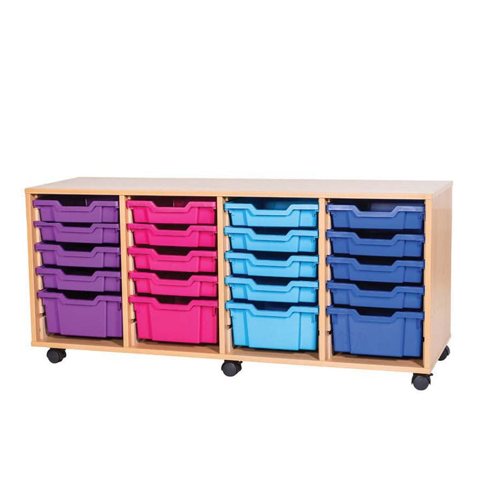 Smart Storage Open 24 Tray Quad Mobile Unit