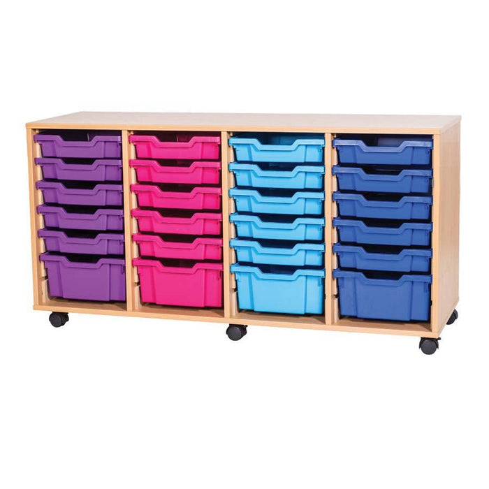 Smart Storage Open 28 Tray Quad Mobile Unit