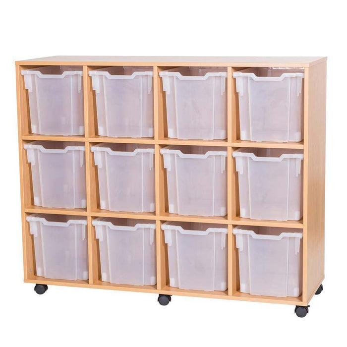 Smart Storage 12 Jumbo Tray Fixed Shelf Quad Mobile Unit