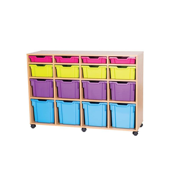 Smart Storage 16 Combination Tray Fixed Shelf Mobile Unit