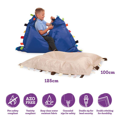 Sensory Touch Floor Cushions (Pack Of 2 - Blue or Natural)