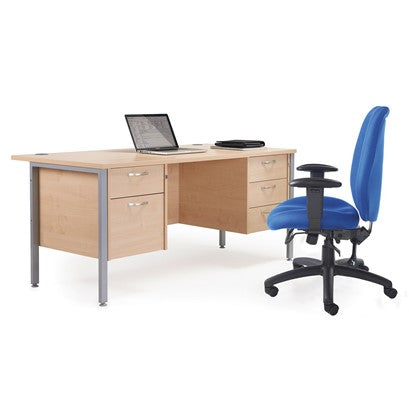 Maestro 25 H Frame Straight Desk with 1 pedestal (Available in 4 sizes)