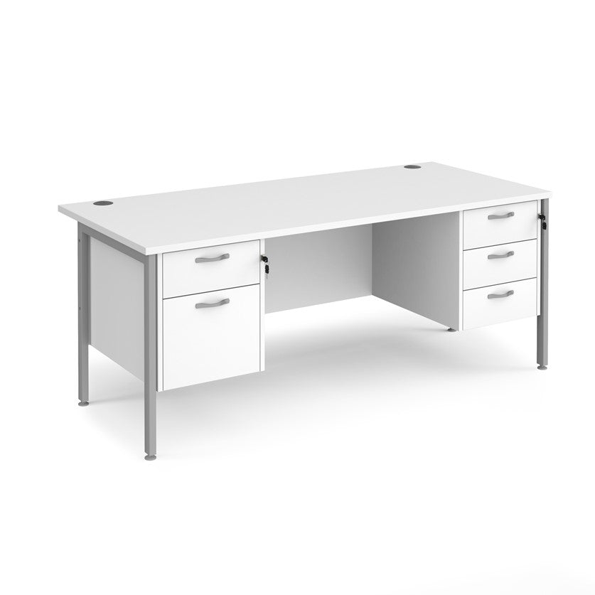 Maestro 25 H Frame Straight Desk with 2 pedestals (Available in 2 sizes)