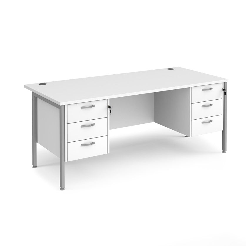 Maestro 25 H Frame Straight Desk with 2 pedestals (Available in 2 sizes)