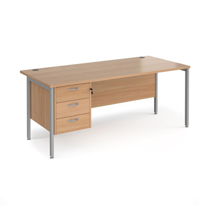 Maestro 25 H Frame Straight Desk with 1 pedestal (Available in 4 sizes)