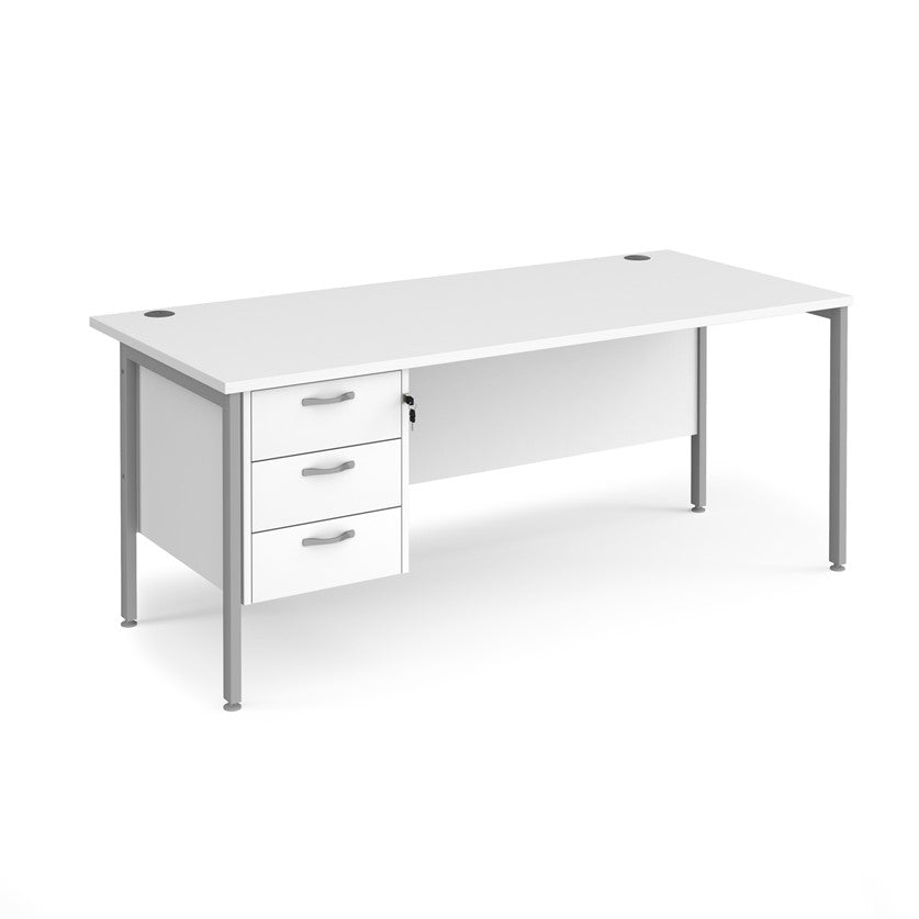 Maestro 25 H Frame Straight Desk with 1 pedestal (Available in 4 sizes)