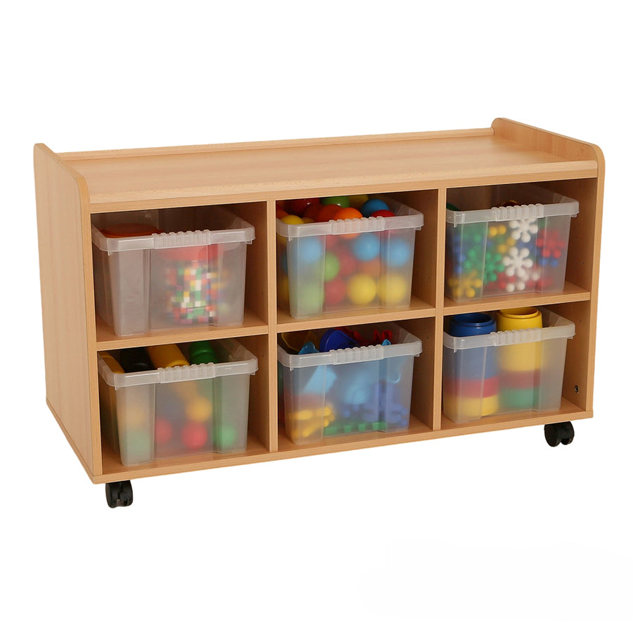 6 Horiz Storage Unit With Clear Trays Static/Mobile