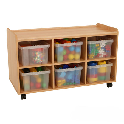 6 Horiz Storage Unit With Clear Trays Static/Mobile