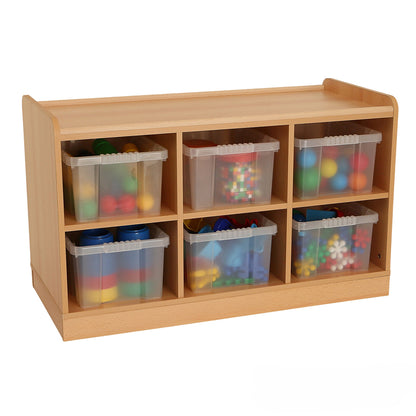 6 Horiz Storage Unit With Clear Trays Static/Mobile