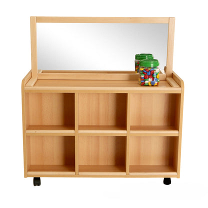 Double Sided Resource Unit With Doors On One Side With Mirror