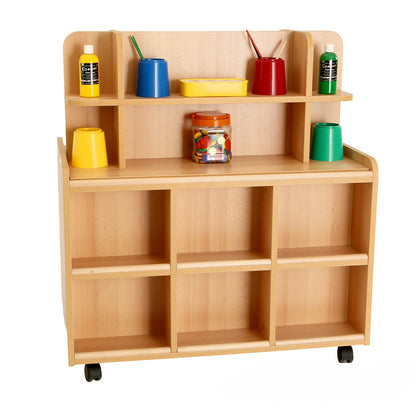Double Sided Resource Unit With Doors On One Side & Storage/Mirror
