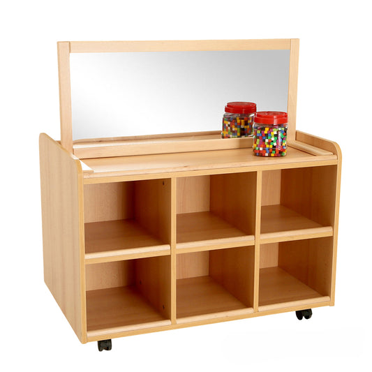 Double Sided Storage Unit With Mirror
