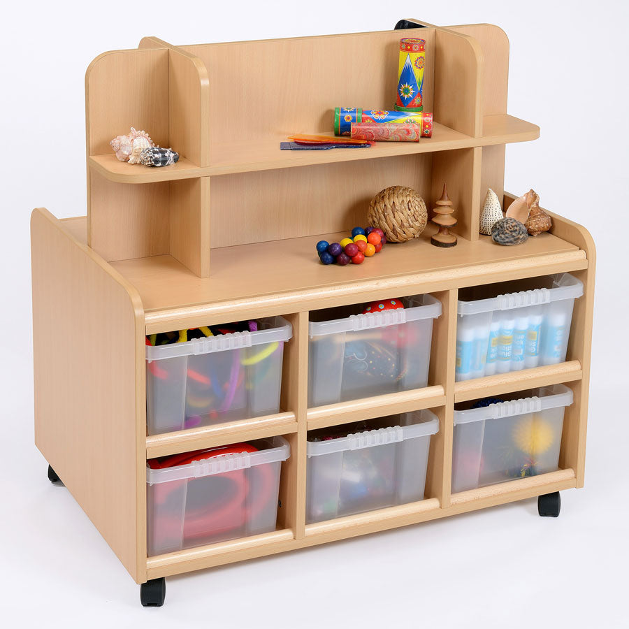 Double Sided Storage Unit With Storage/Mirror & Deep Trays or Baskets
