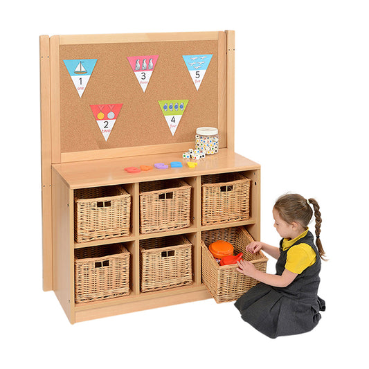 Rs 6 Basket Storage Unit With Cork Divider