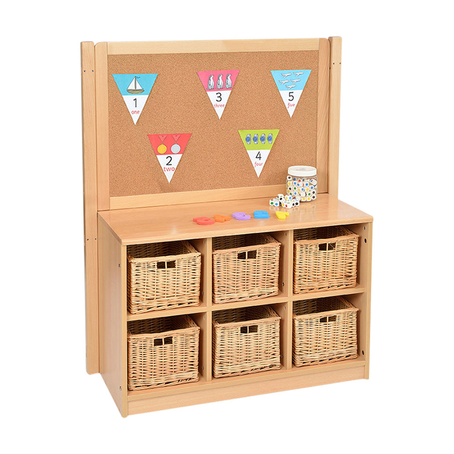 Rs 6 Basket Storage Unit With Cork Divider