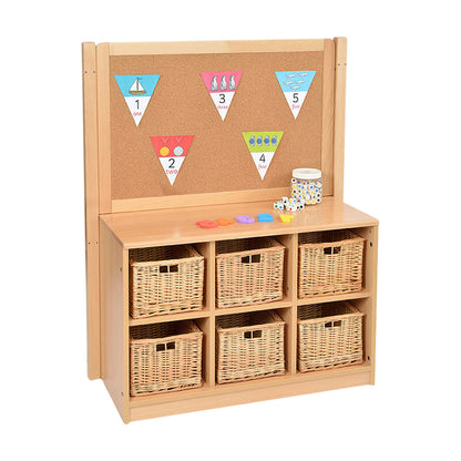 Rs 6 Basket Storage Unit With Cork Divider