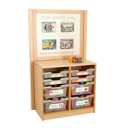 Rs 2 Bay A4 4 Deep/ 4 Shallow Clear Tray Unit With Cork/Drywipe Divider