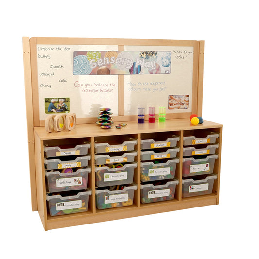 Rs 4 Bay A4 8 Deep/ 8 Shallow Clear Tray Unit With Cork/Drywipe Divider