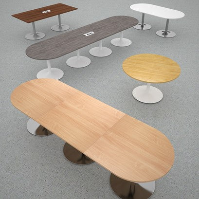 Trumpet Base Boardroom Radial End Boardroom Table