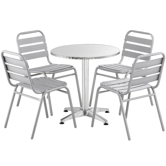 Rio Circular Pedestal Table + 4  Side Chairs