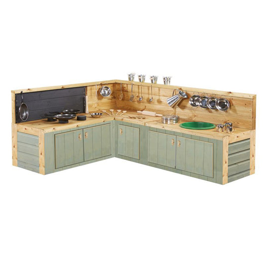 Country Green Corner Kitchen