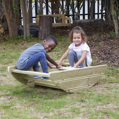 Outdoor Rocking Boat And Steps
