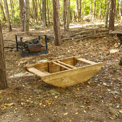 Outdoor Rocking Boat And Steps