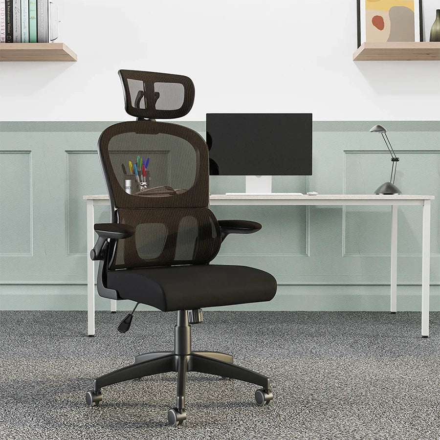 Iris Task Operator Mesh Back Fabric Seat With Headrest