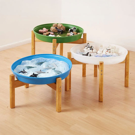 Trio of Landscape Deep Spot Trays and Stands - Set of 3