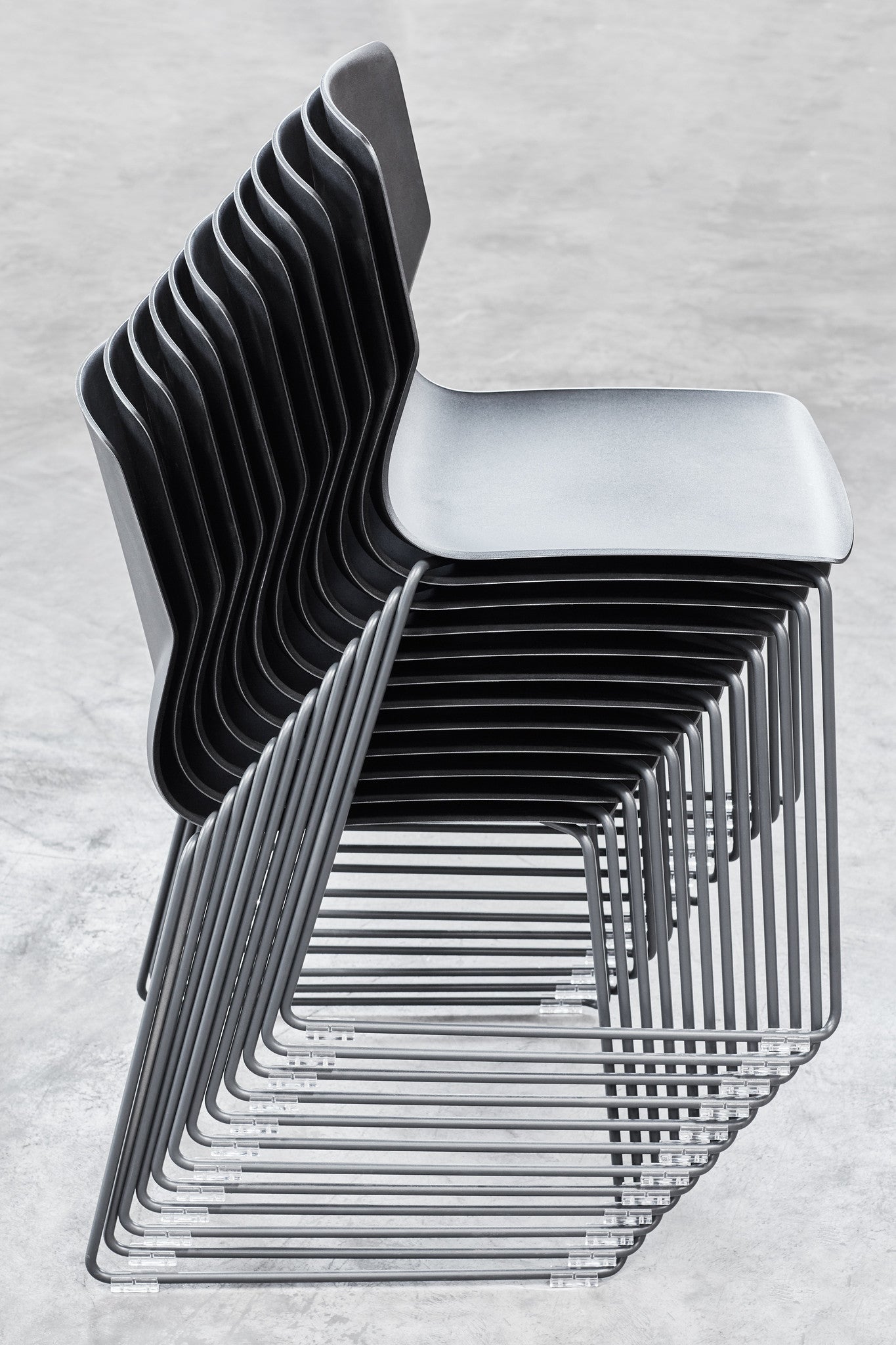 FourSure® 88 polypropylene skid frame stacking chair