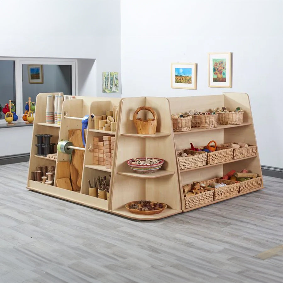 Maple Loose Parts & Shelving Corner Set - 3 Piece Set