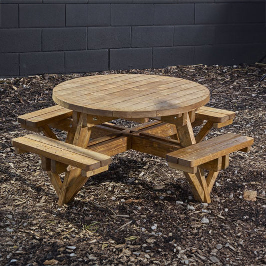 Round Picnic Bench for 8