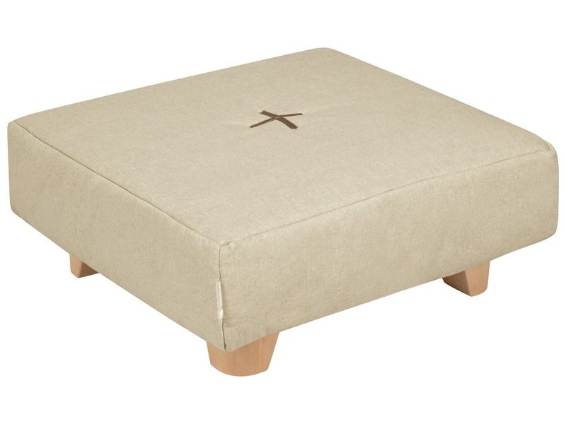 Square Pouffe With Cocoon Comfort Wooden Legs