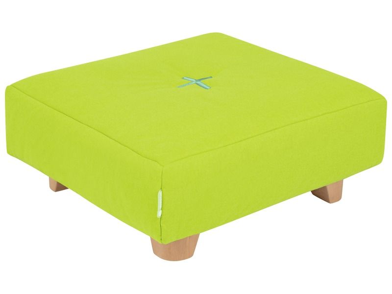 Square Pouffe With Cocoon Comfort Wooden Legs