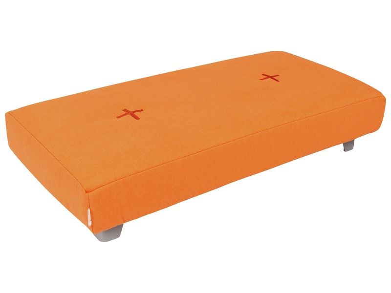 Rectangular Pouffe With Cocoon Comfort Metal Legs
