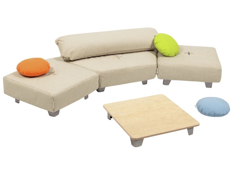 Square Pouffe With Cocoon Comfort Metal Legs