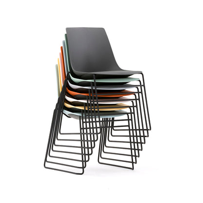Arlo Shell Stacking Side Chair with Skid Frame