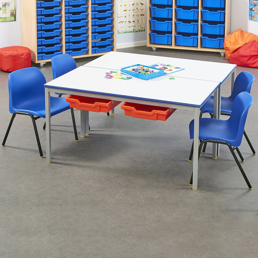 Affinity Chair Steel Frame and Polypropylene Seat Blue Lifestyle Image