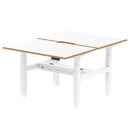 Air Oslo Back-to-Back Height Adjustable Bench Desk - 2 person W1200mm without screen