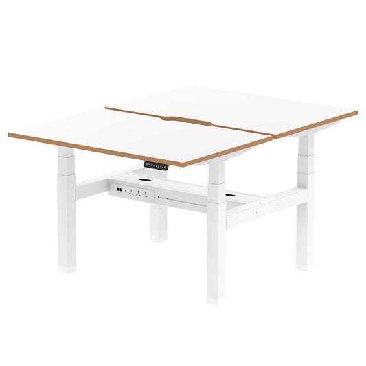 Air Oslo Back-to-Back Height Adjustable Bench Desk - 2 person W1200mm without screen