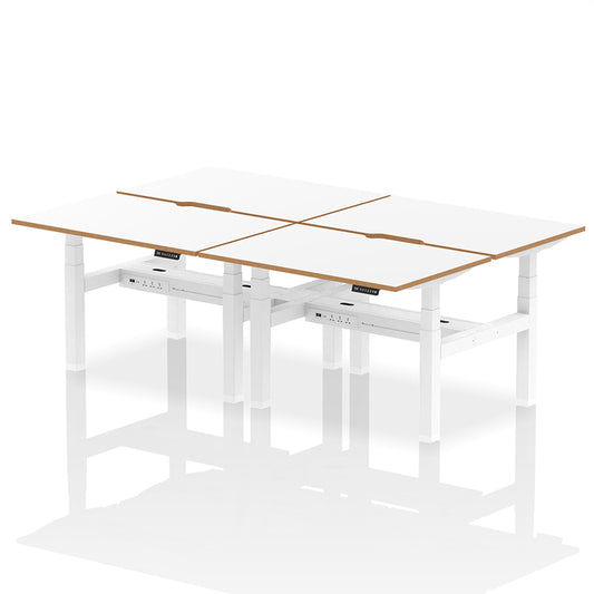 Air Oslo Back-to-Back Height Adjustable Bench Desk - 4 person W1200mm without screen