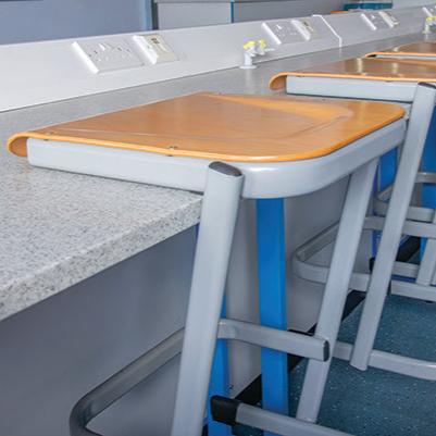 Alpha® Stactek Stools stored on counter